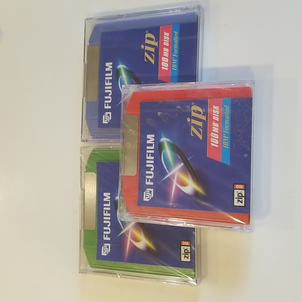 Fujifilm 100mb IBM Formatted Zip Drive Disk New Sealed (Bundle of 3)